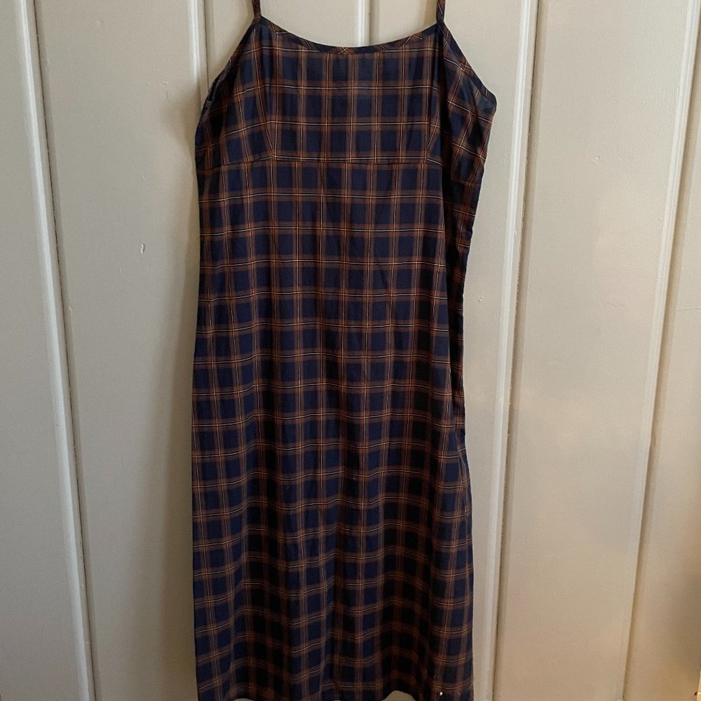 Plaid Midi Dress Slip